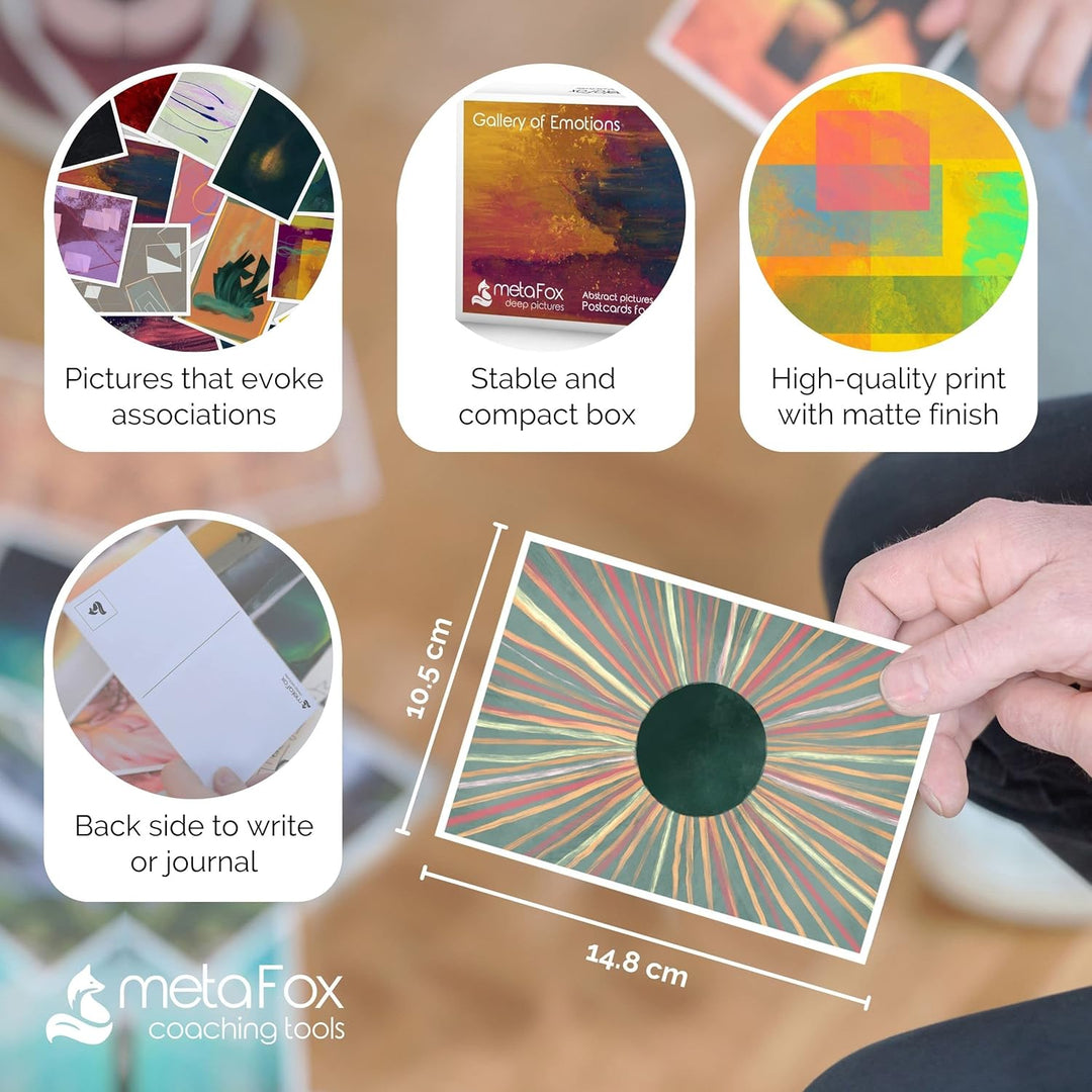 metaFox Galerie der Gefühle | 52 abstrakte Gefühlskarten für Therapie, Coaching und Reflexion | Hoch