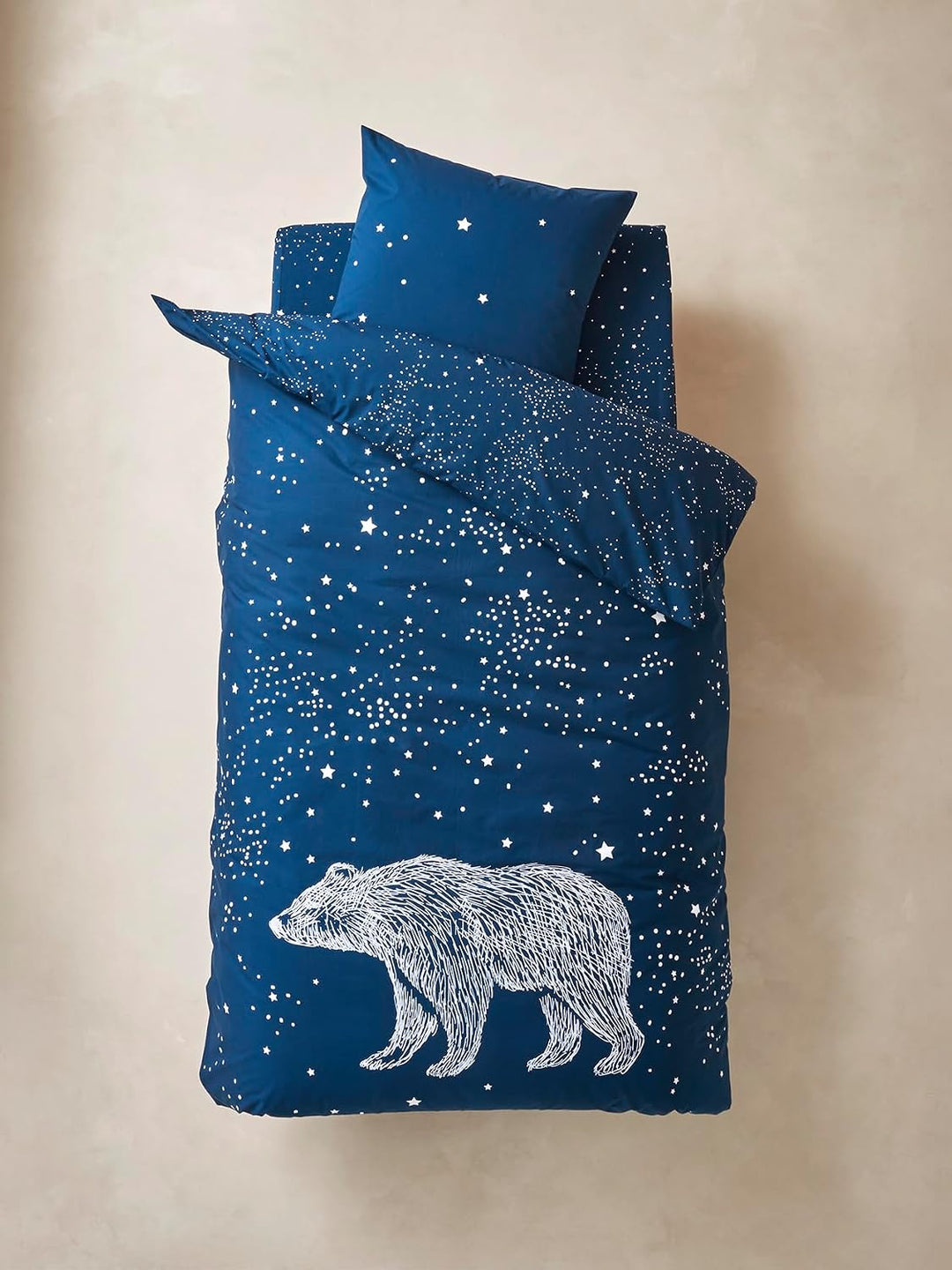 Vertbaudet Bettwäsche-Set für Kinder,Eisbär dunkelblau 140X200 - Kissen 63X63 140X200 - KISSEN 63X63