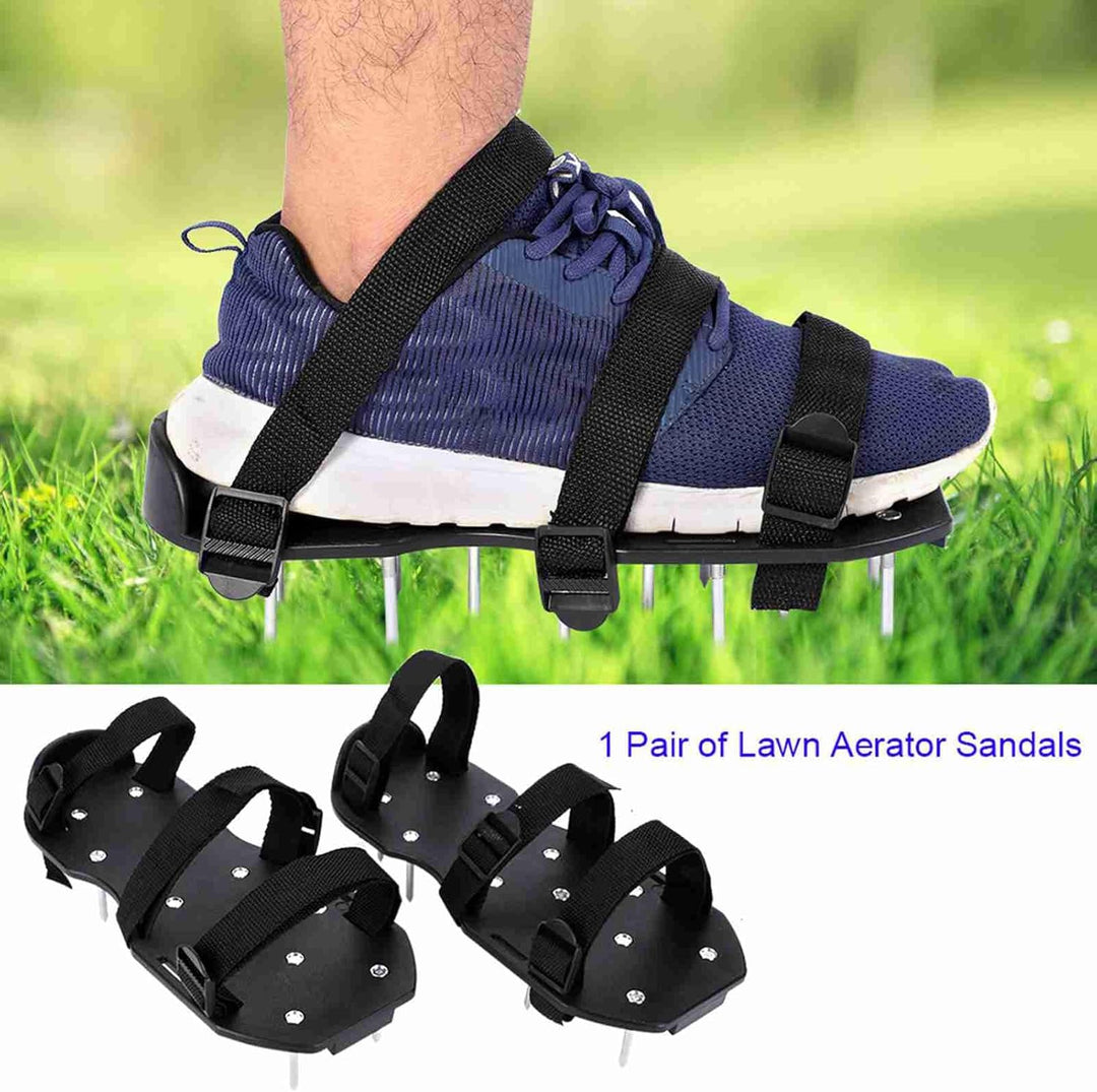 Rasenbelüftungsschuhschuhe mit Stachel Gartenschuhen Plastikschnalle Grasboden Losener Werkzeug