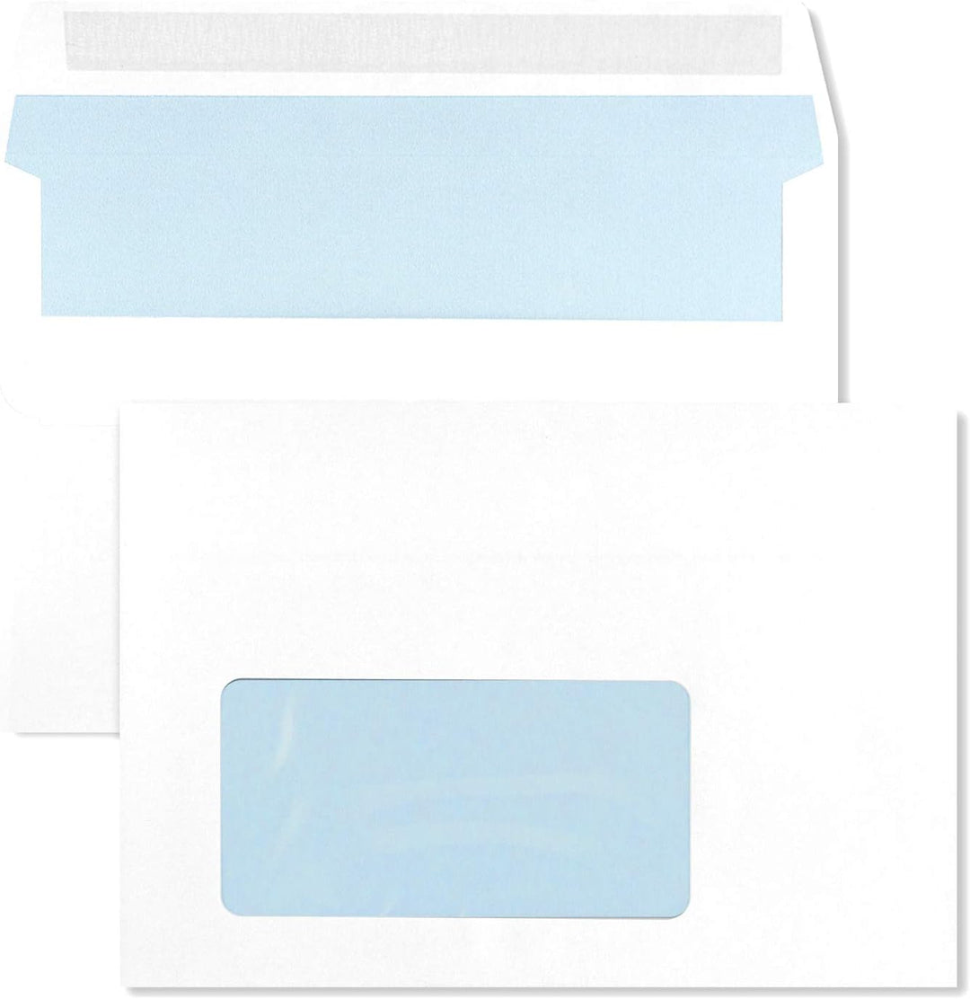 Netuno 1000 weisse Briefumschläge DIN C6 114x 162 mm gerade Klappe selbstklebend mit Fenster links 7