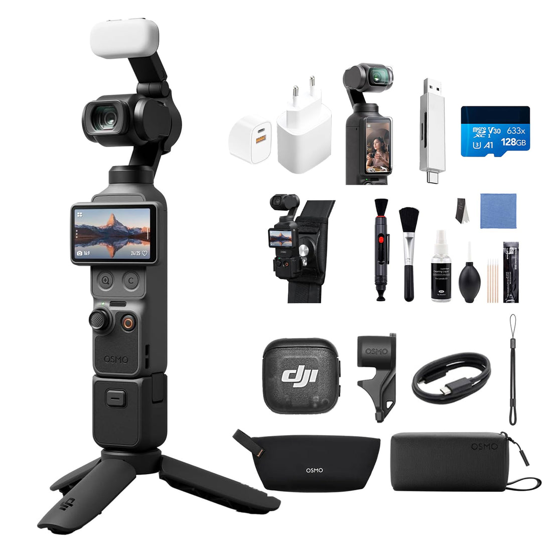 DJI Osmo Pocket 4 Kreativ Combo, Pocket Gimbal Vlog Kamera, 1″ CMOS, 4K/240fps, 3-Achsen-Stabilisier