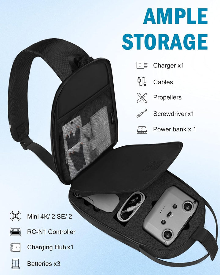 PEKREWS Mini 4K Tasche, Tragbare Koffer für DJI Mini 4K /2/2 SE und RC-N1 Fernsteuerung, Kompakte Re