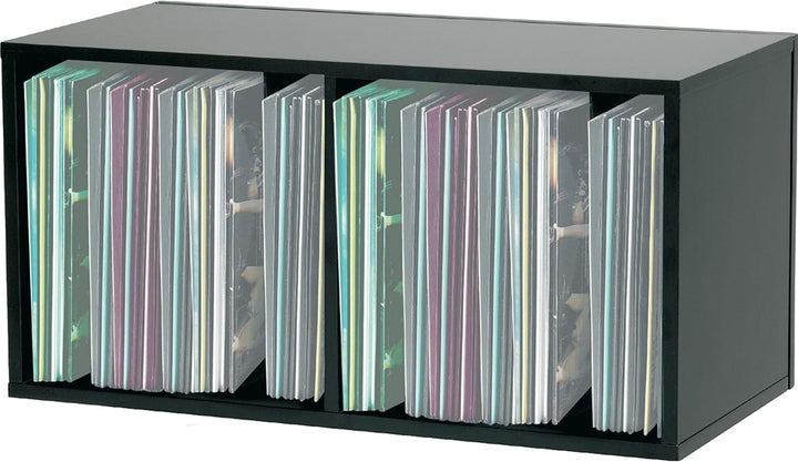 Glorious Record Box black 230 - bis zu 230 Platten im 12''-Format, mit Trennwand (115 Platten pro Fa