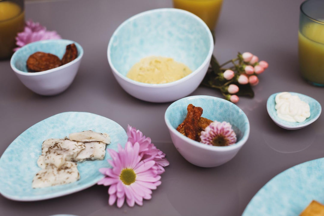 Luce Al Fresco Melamingeschirr – Outdoor-Geschirr im Porzellan-Look, leicht &amp; bruchfest – Teller, Bo