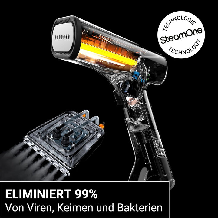 SteamOne-Steamer &amp; Dampfglätter mit 1800W, 28g/min-EUDTC120B Simon XL - Dampfbügler mit 4min Autonom