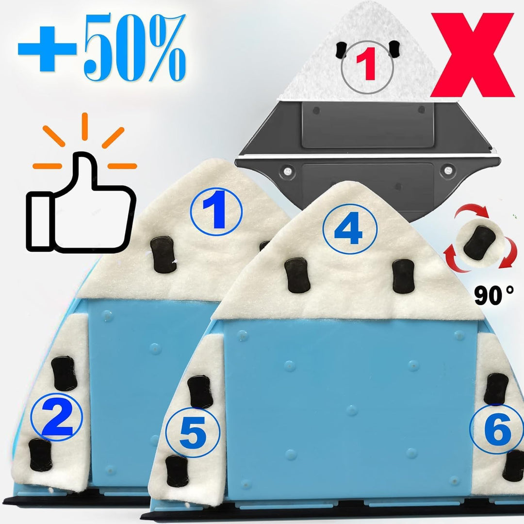 Hooha Fensterputzer Magnetisch 3-26mm 5-Gang Einstellbar /8-40mm 6-Gang Einstellbar，mit 2.5m Fallsch