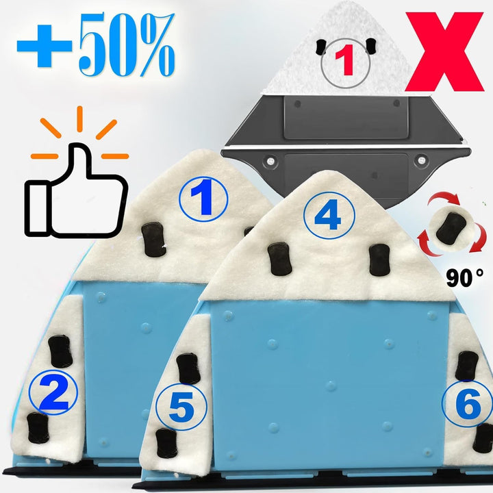Hooha Fensterputzer Magnetisch 3-26mm 5-Gang Einstellbar /8-40mm 6-Gang Einstellbar，mit 2.5m Fallsch