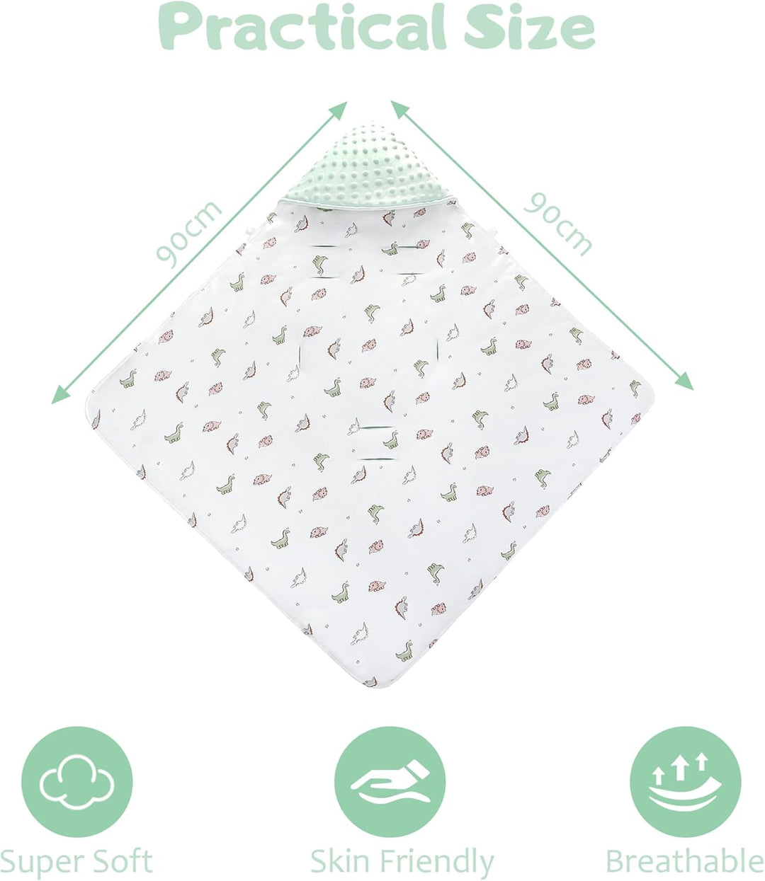 amo nenes Baby Einschlagdecke 100% Baumwolle, Universal Einschlagdecke Babyschale 90 x 90cm, Herbst-