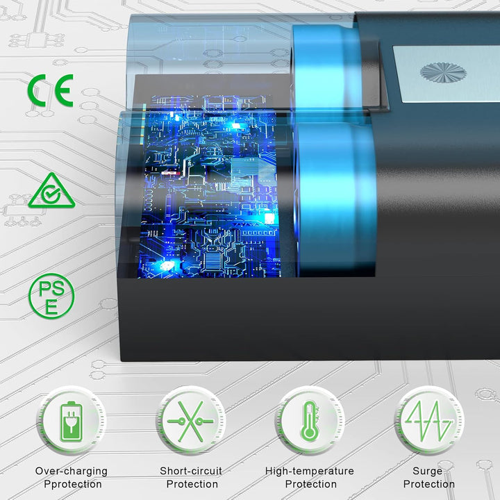 Ersatzakku mit Ring, 3.65V 6040mAh Akku Für Türklingel Kamera 2/3/3+/4, Stick-up,Spotlight Batterien