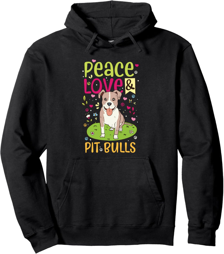 Peace Love and Pit Bulls – Bully-Rettung Hund Pitbull Pullover Hoodie