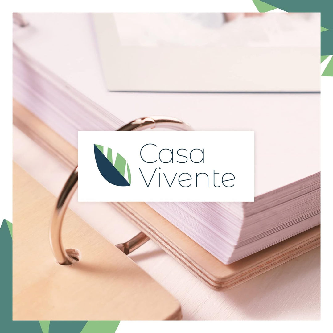Casa Vivente Fotoalbum zum Selbstgestalten mit Holz-Cover und Gravur für deine Oma, Motiv Blumenherz