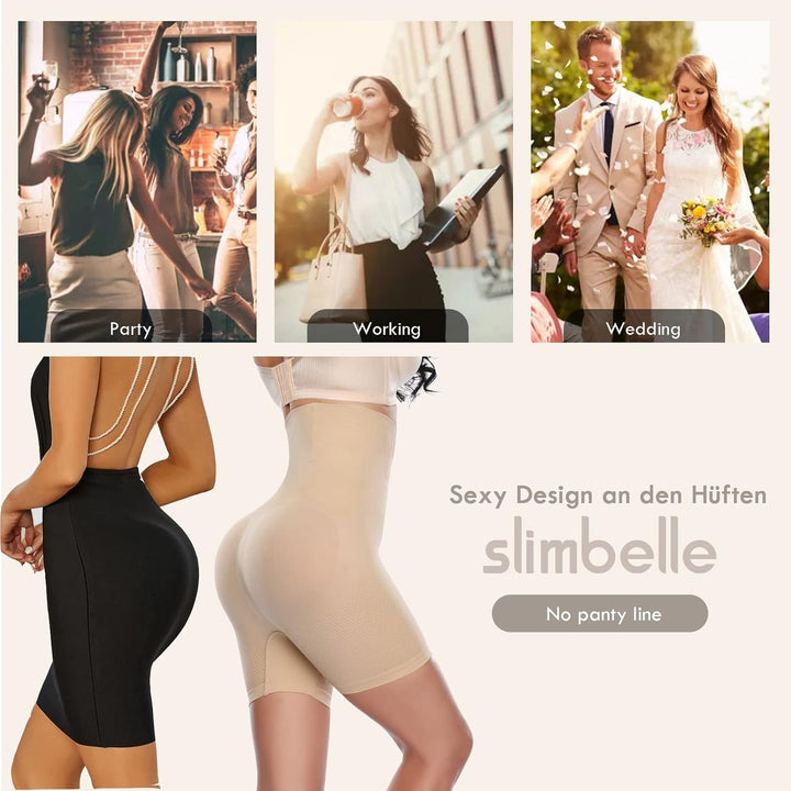 SLIMBELLE Miederpants Bauch Weg Damen Figurenformend Miederpants Tummy Control Shapewear Unterhose M