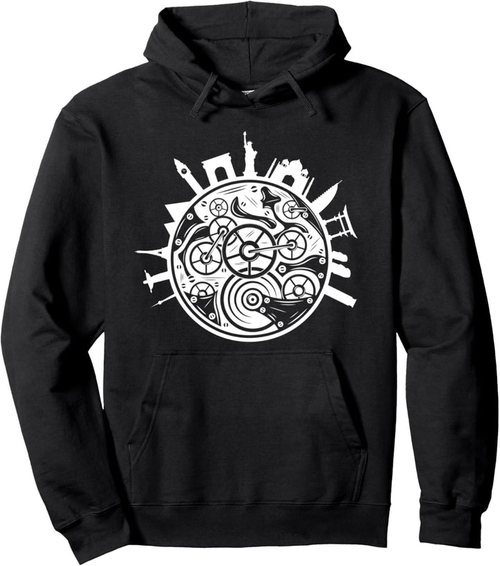 Uhr Zeit Uhrwerk Zeitlose Welt Steampunk Zeitreise Geschenk Pullover Hoodie