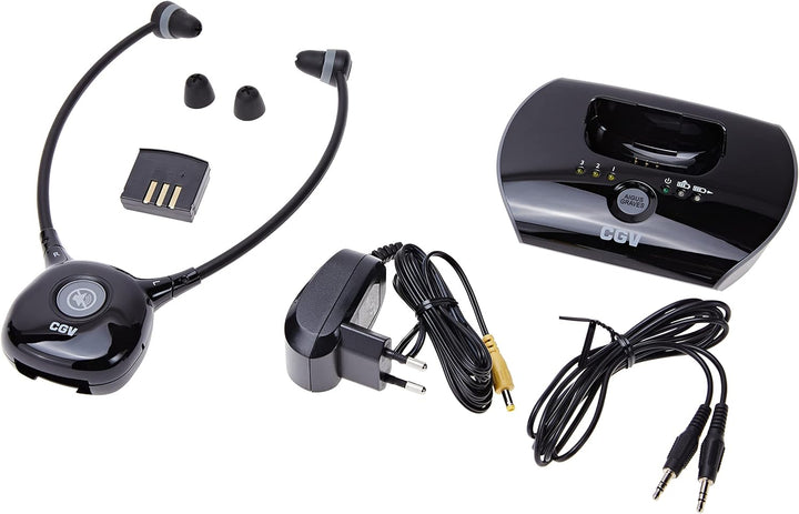 CGV Hel Dolfin Special Wireless Stereo-Headset für Senioren, schwarz