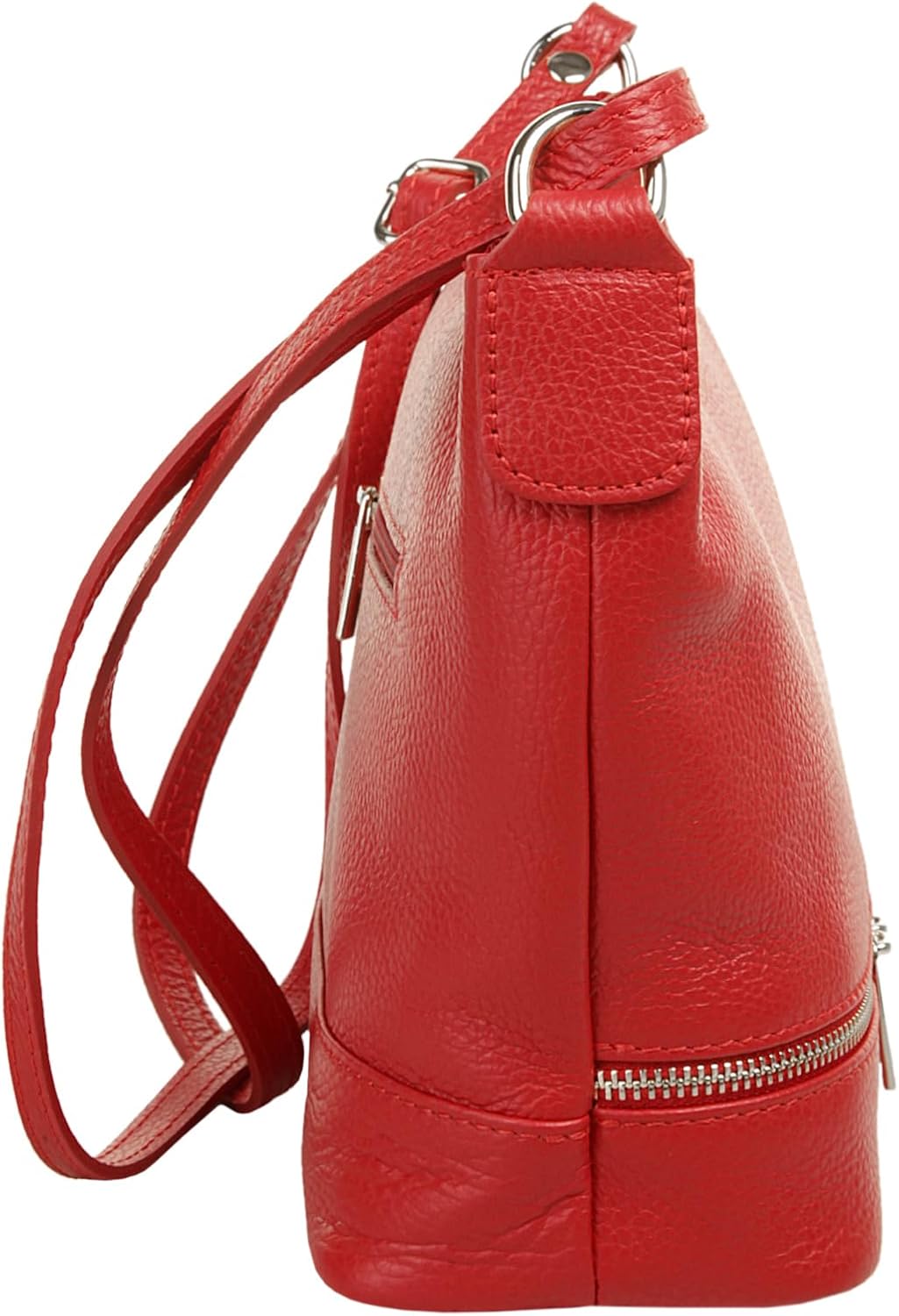 Umhängetasche Echt Leder Damen Made in Italy, verstellbarer Schultergurt, Handtasche mit Reissversch