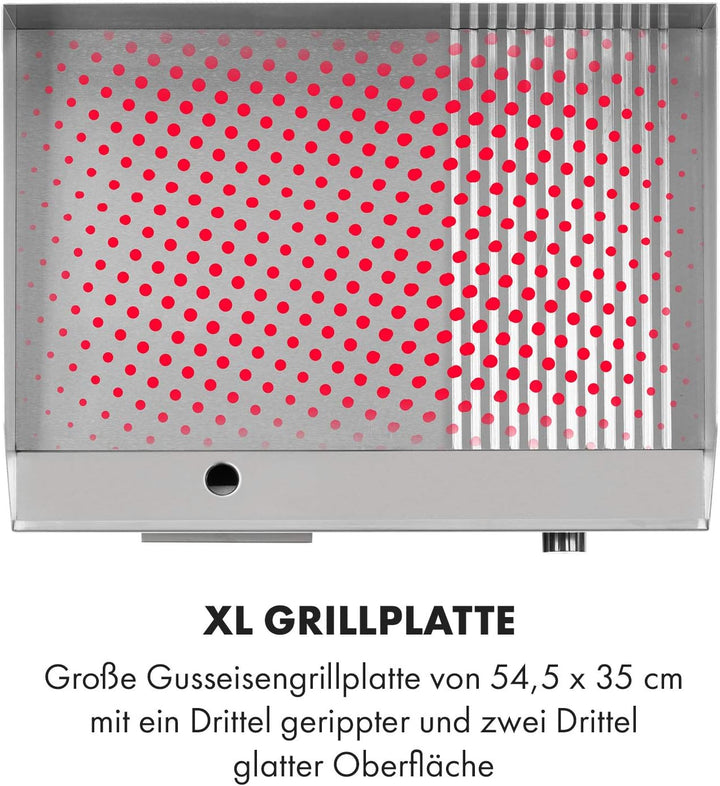 Klarstein Elektrogrill, Grillplatte, Elektrische Grillplatte, Tischgrill, Elektrogrill aus Edelstahl