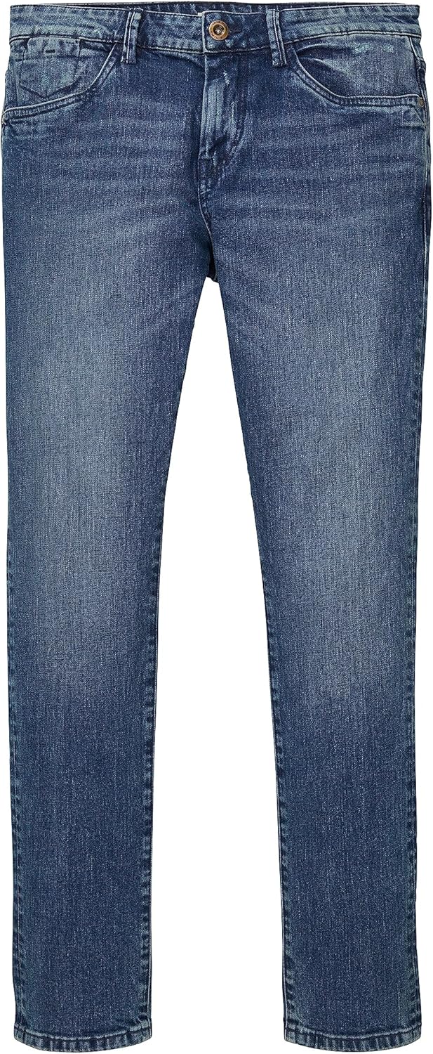 TOM TAILOR Herren Troy Slim Jeans 33W / 34L 10123 - Destroyed Mid Stone Blue Denim, 33W / 34L 10123