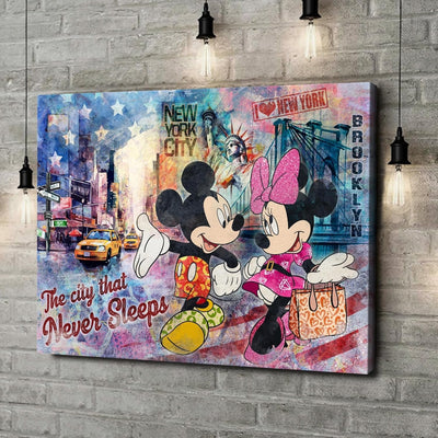 Artmazing | Mickey und Minnie Maus Bild bunt | Mickey Maus Bilder auf Leinwand | Leinwandbilder XXL