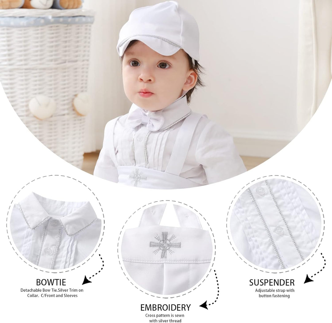 Booulfi Baby Kleidung Jungen Baumwollstoff Baby Anzug Junge Hochzeit Taufanzug Taufkleid Junge Weihn