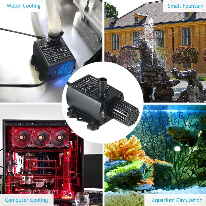Decdeal USB Tauchpumpe Teichpumpe Aquarium Wasserpumpe für Teiche, Garten, Brunnen 2.4W / 4.8W Optio