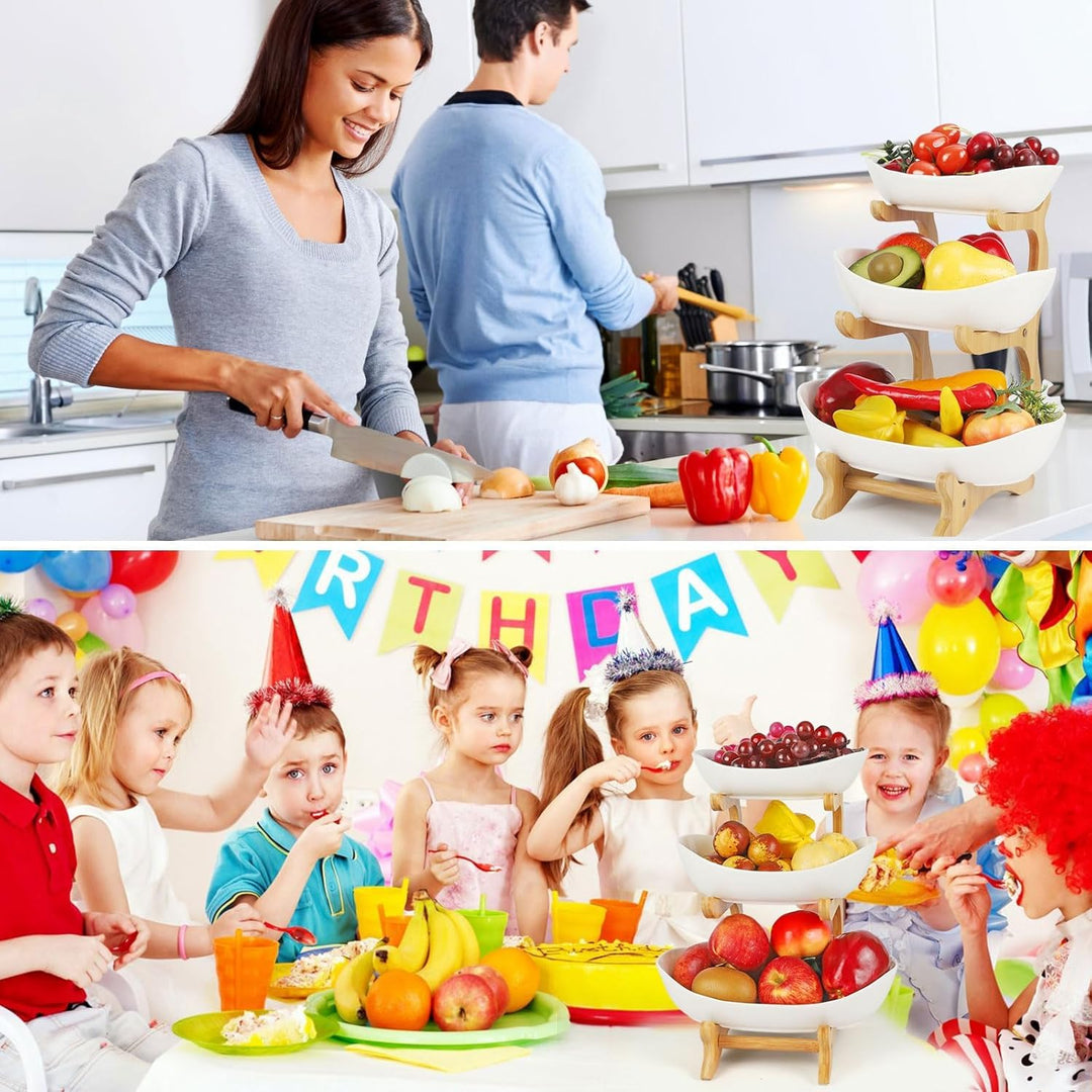 Fruchtkuchen Stehen Mehrstöckiger Keramik-Obstkübel Küche Ablagekorb Arbeitsplatte Dekoschalen 3 Stö