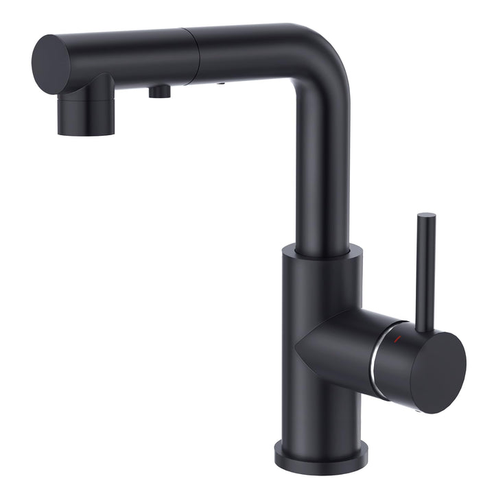 CREA Wasserhahn Küche mit 3 Funktionen Brause, Schwarz Küchenarmatur mit Ausziehbarem Brause, 360° D