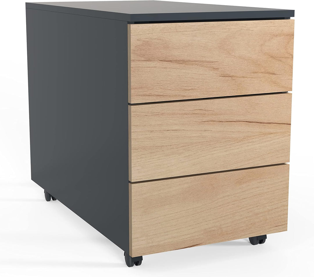 VCM Rollcontainer | Beistellcontainer mit Schubladen |Masse ca. H. 55 x B. 39 x T. 70 cm | Büroconta