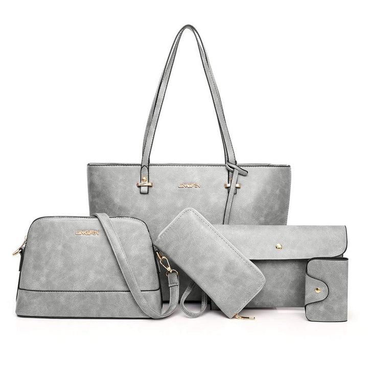AlwaySky Handtaschen-Set für Damen 5er Pack Tote Geldbörse Handtaschen Set PU-Leder Umhängetasche Gr