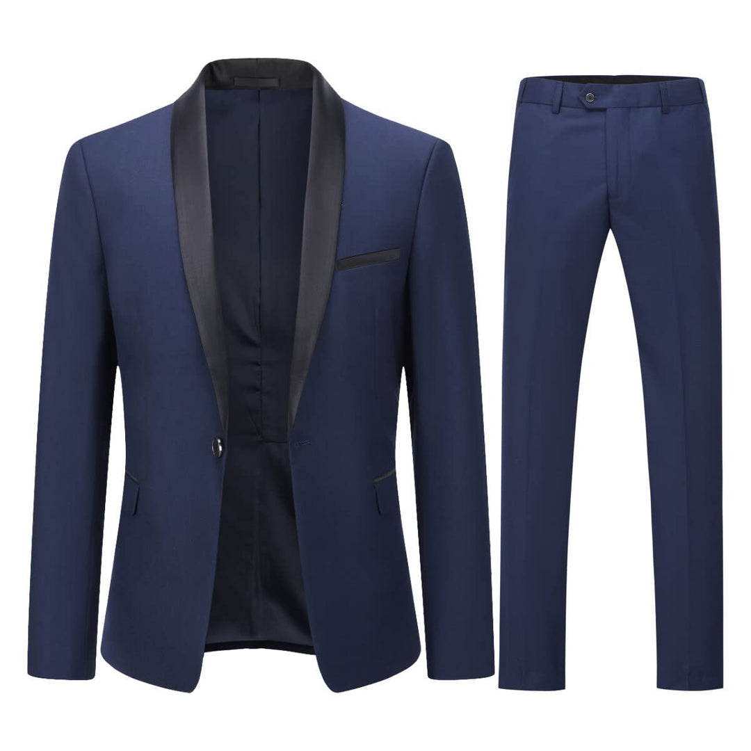 YOUTHUP Anzug Herren 2 Teilig Slim Fit Smoking Anzüge Schalkragen Herrenanzug für Hochzeit Business