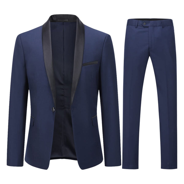 YOUTHUP Anzug Herren 2 Teilig Slim Fit Smoking Anzüge Schalkragen Herrenanzug für Hochzeit Business