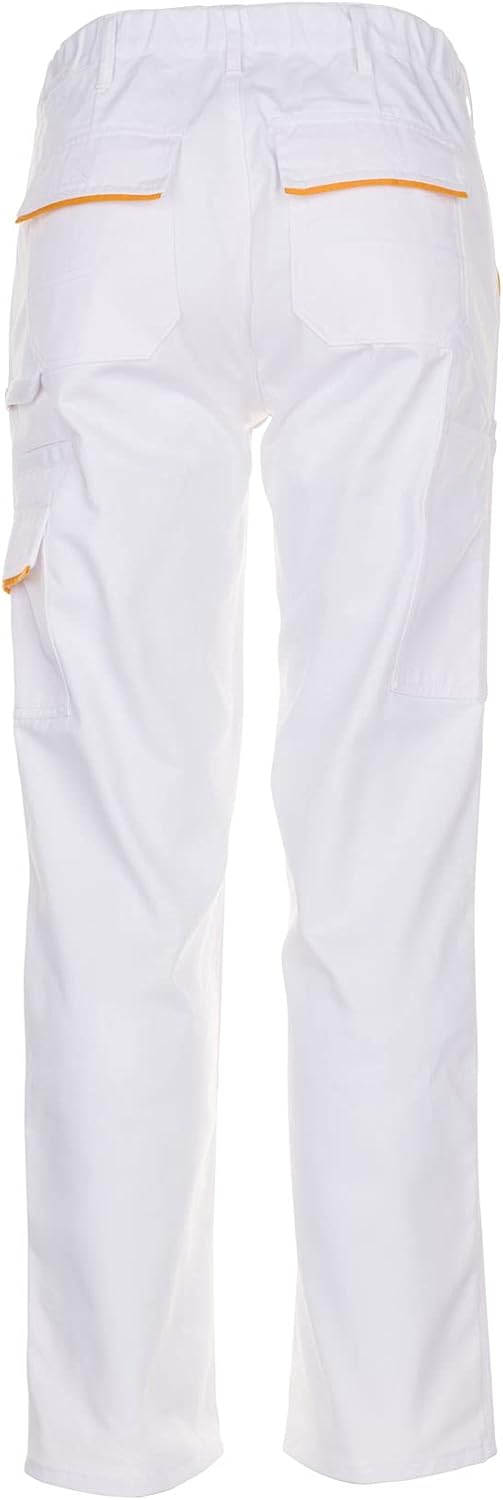 Planam Highline Herren Bundhose reinweiss gelb Modell 2327, Grösse 56 Reinweiss/Gelb 56, Reinweiss/G