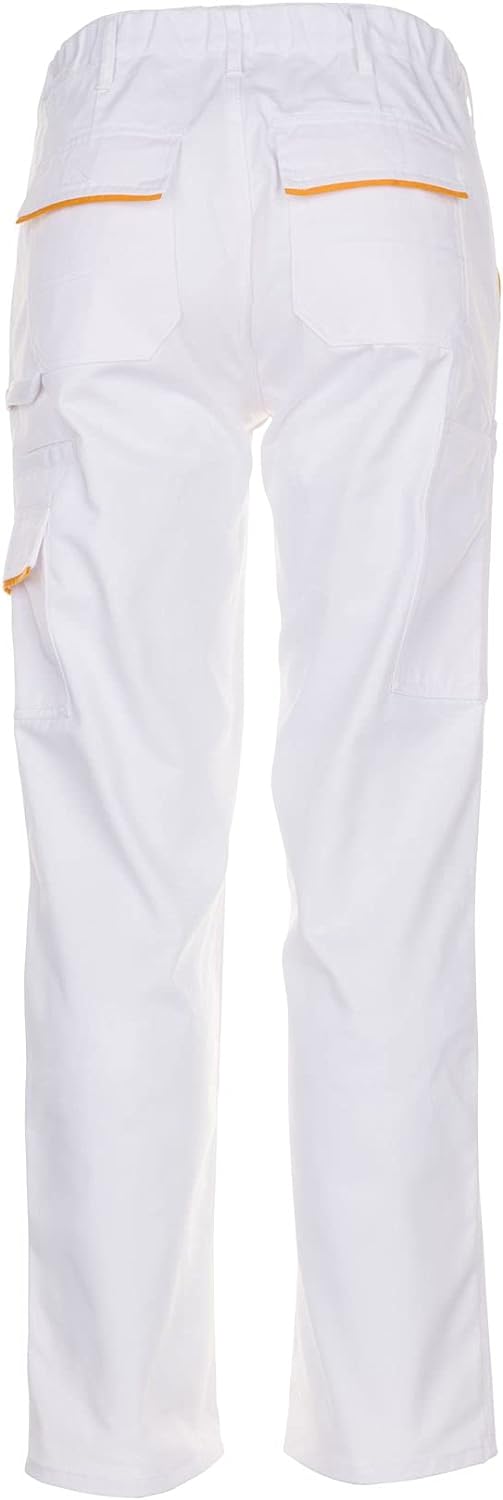 Planam Highline Herren Bundhose reinweiss gelb Modell 2327, Grösse 50 Reinweiss/Gelb 50, Reinweiss/G