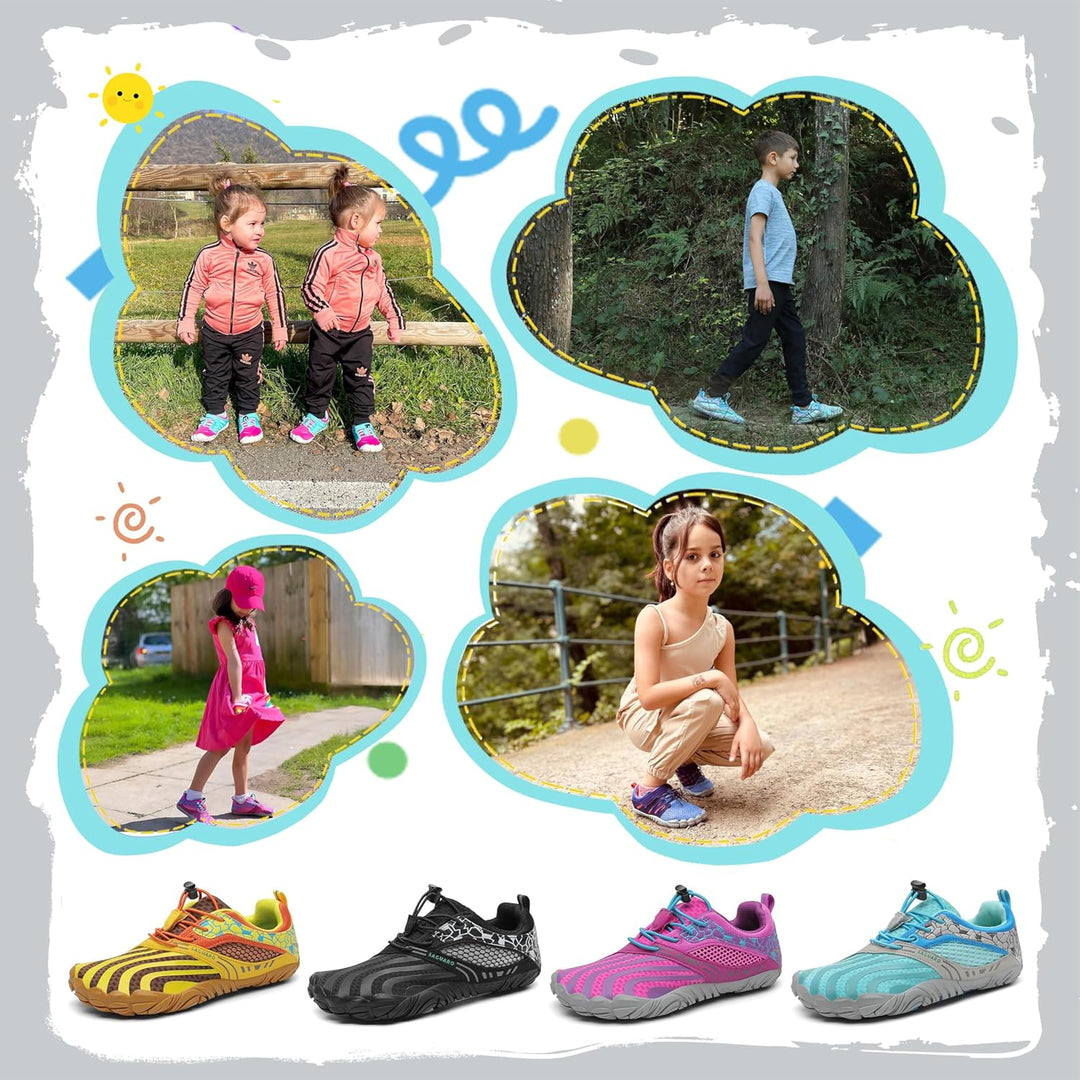 SAGUARO Jungen Mädchen Barfussschuhe Atmungsaktiv Badeschuhe für Kinder Gr.24-36 24 EU Schwarz, 24 E