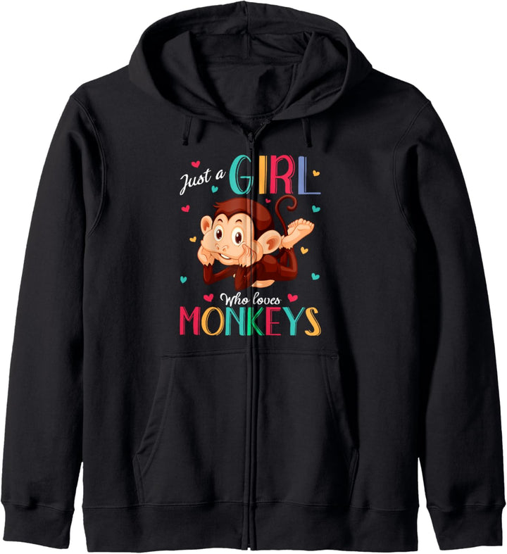 Just A Girl Who Loves Monkeys Shirt Monkey Gift Kapuzenjacke