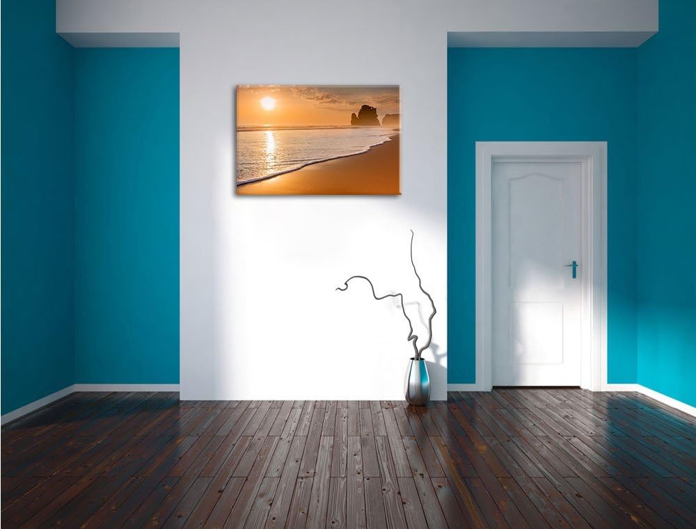 Sonnenuntergang Ozean, Format: 100x70 auf Leinwand, XXL riesige Bilder fertig gerahmt mit Keilrahmen