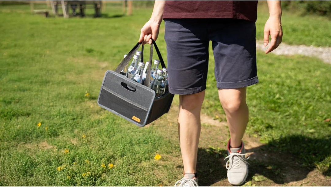 BERGER Faltbox Milo mit Flascheneinsatz | klappbare Aufbewahrungsbox | Organizer für Auto Haushalt C