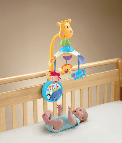 Fisher-Price W9913 Mein erstes Safari Mobile mit Aufziehmechanismus und zur Anbringung am Kinderwage