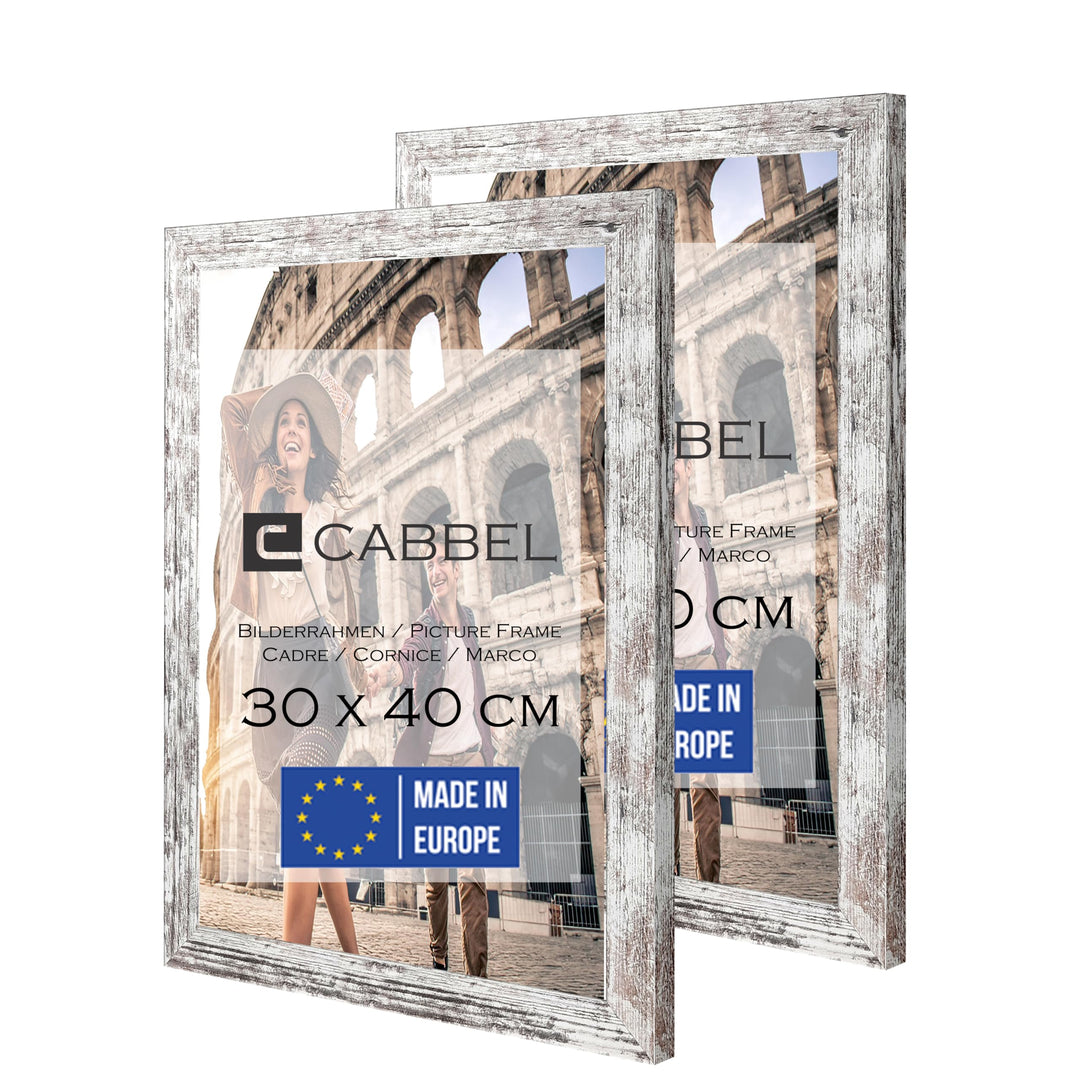 CABBEL Doppelpack (2er Set) Bilderrahmen 30x40 cm, Birke, stabiles MDF-Holz Rahmen, bruchsicherem Pl
