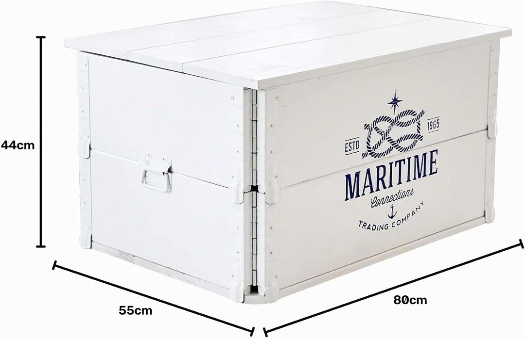 Uncle Joe´s Truhe Maritime Couchtisch Truhentisch im Vintage Shabby chic Style aus Massiv-Holz in We