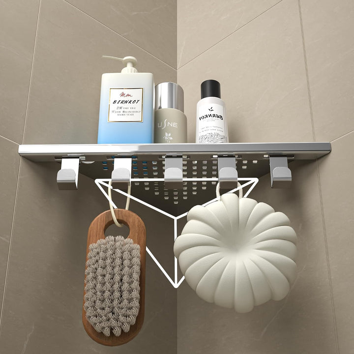 Eck-Duschregal aus 304-Edelstahl, 25,4 cm Eckregal für die Dusche | Duschablage Ecke für Badrenovier