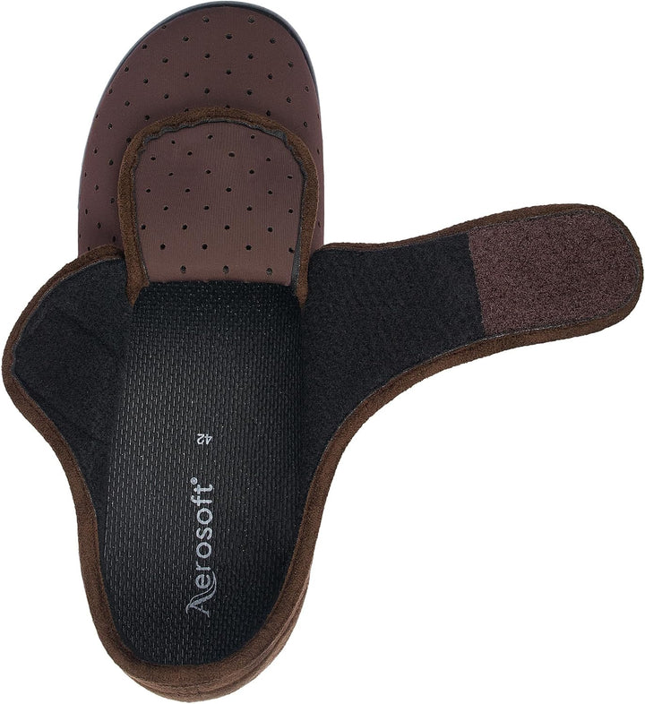 Aerosoft Stretch 10 Klett-Hausschuh Damen &amp; Herren – leicht, Wechselfussbett, Weite G–H, rutschhemme