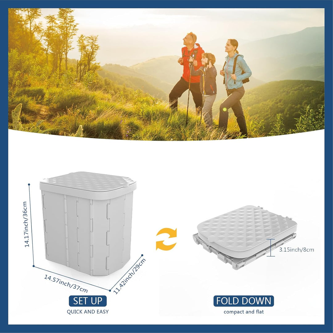 Tragbare Campingtoilette für Erwachsene – Hapoon XL tragbare Klapptoilette mit Deckel, tragbares Rei