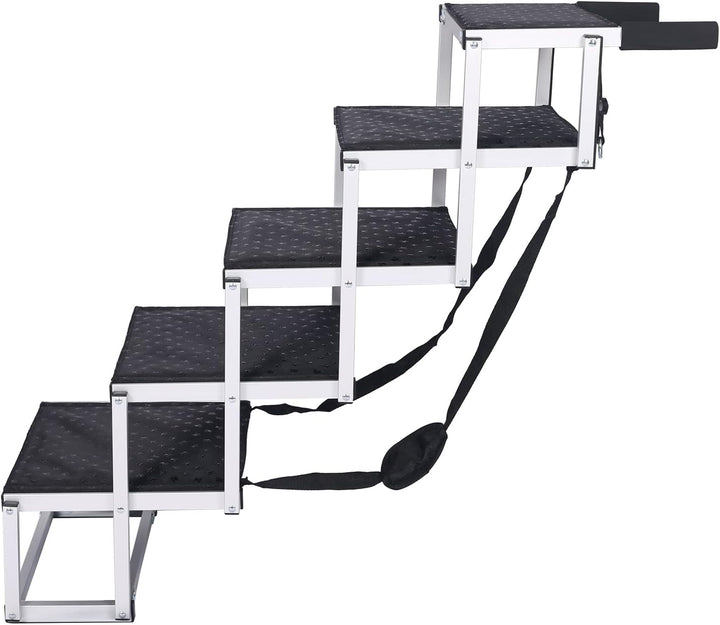 Wiltec Klappbare Haustiertreppe mit 5 rutschfesten Stufen Hundetreppe als Einstiegshilfe bis 68 kg a
