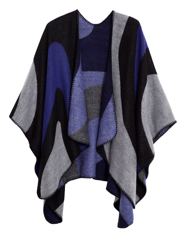 Damen Warm Offene Front Strick Schals und Wraps Floral Elegante Cardigans Poncho Cape Coat Mantel Kö