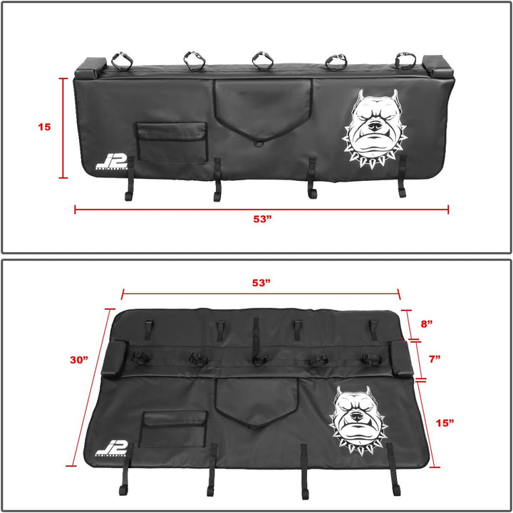 DNA MOTORING TGP-001 134,6 cm B x 38,1 cm H Heavy Duty Vinyl Truck Tail Padded Heckklappenabdeckung