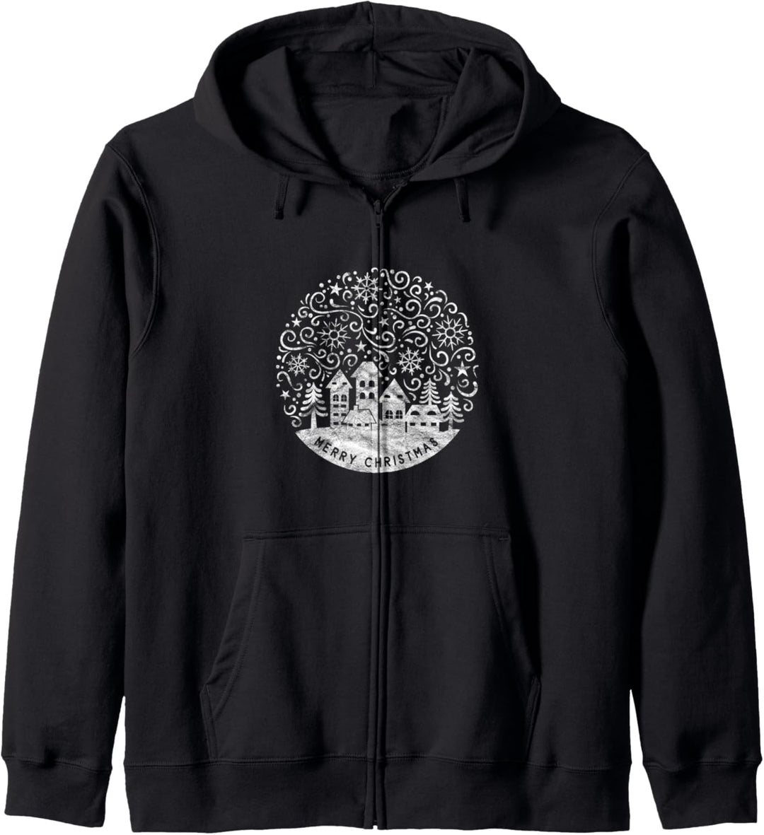 Merry Christmas - Damen Winter Schneeflocken Weihnachten Kapuzenjacke