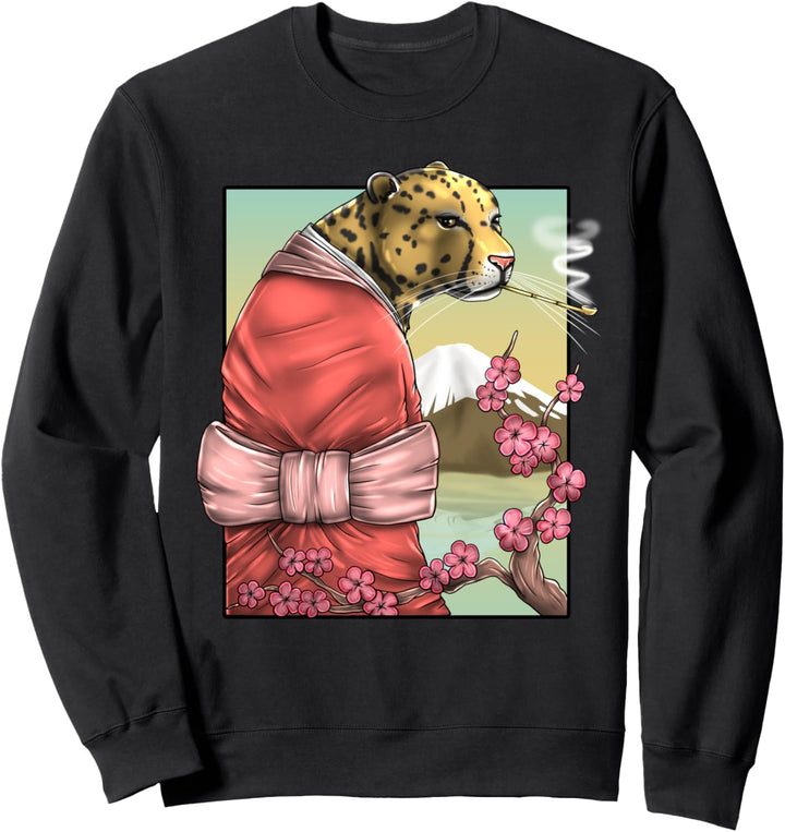 Leopard Cherry Blossom Sakura Japanese Harajuku Aesthetic Sweatshirt