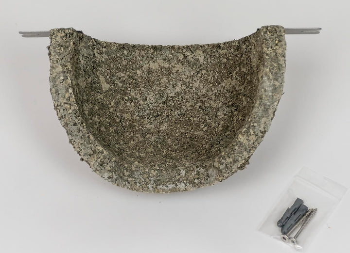 Mehlschwalbennest mit Edelstahl Halter (Einflug mittig), Vogelhaus, Nistkasten, Nisthilfe