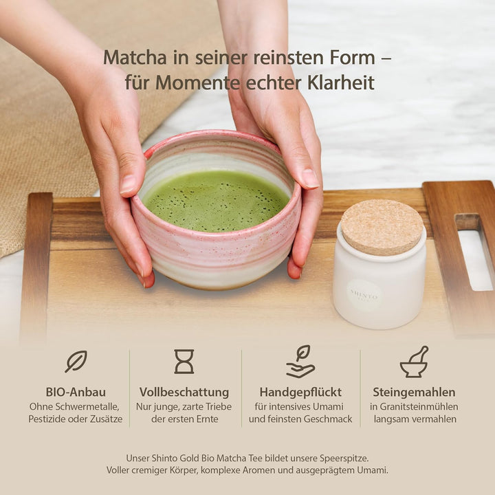 Matcha Tee Set Shinto® Gold - Super Premium Bio Matcha Tee - beschattet & handgepflückt aus Uji Japa