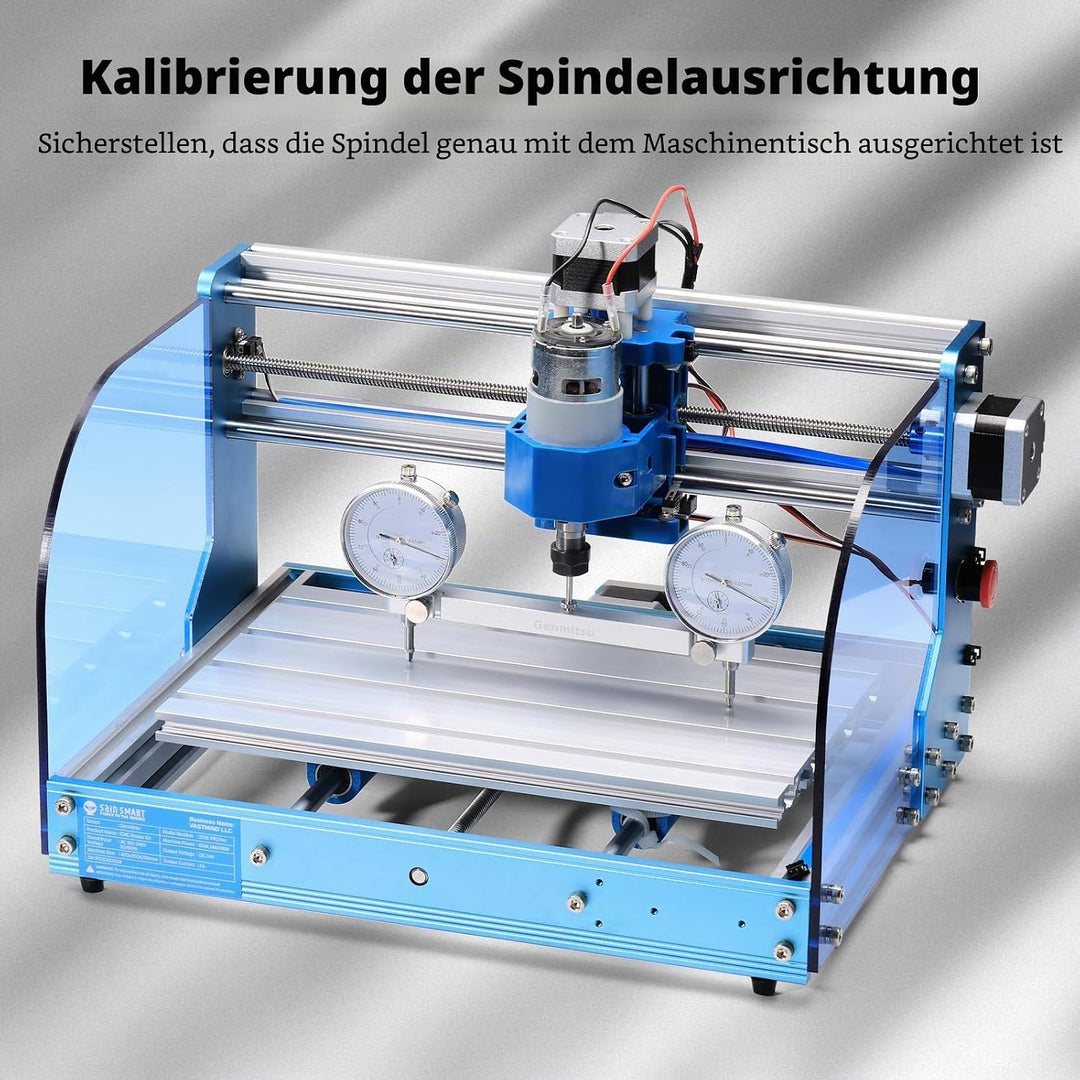 Genmitsu CNC-Fräsmaschinen-Fräswerkzeug, Pro-Kalibrierungssystem mit 1/2", 1/4", 1/8" Schaft und 0,0